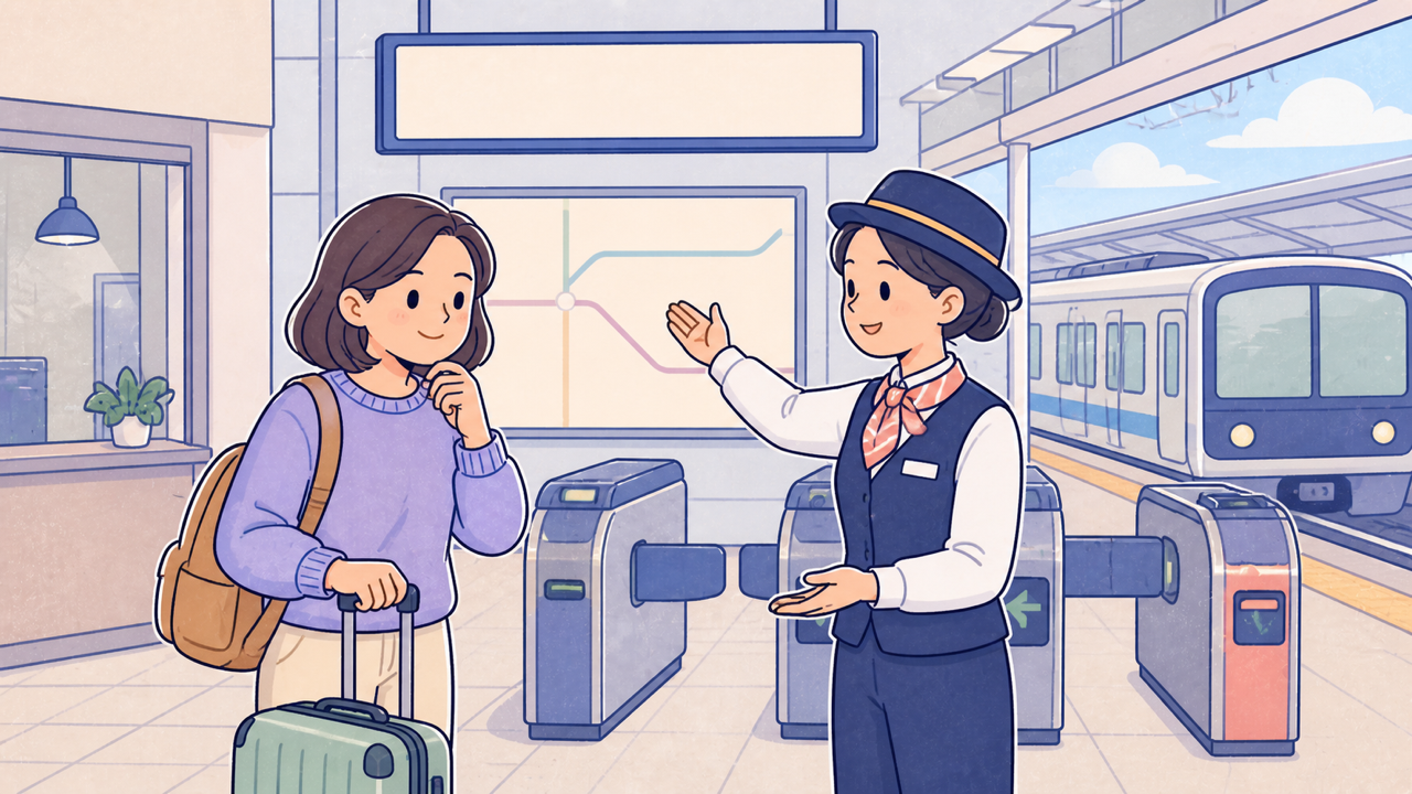 【英会話A2】駅で助けを求める：切符・ホーム・乗り換えフレーズ10選