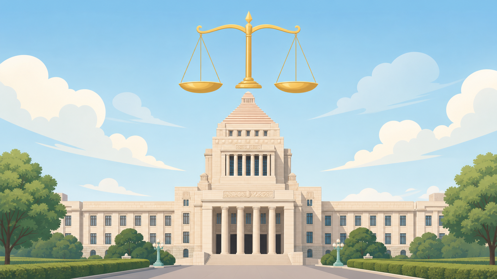 日本の国会と司法のイメージ