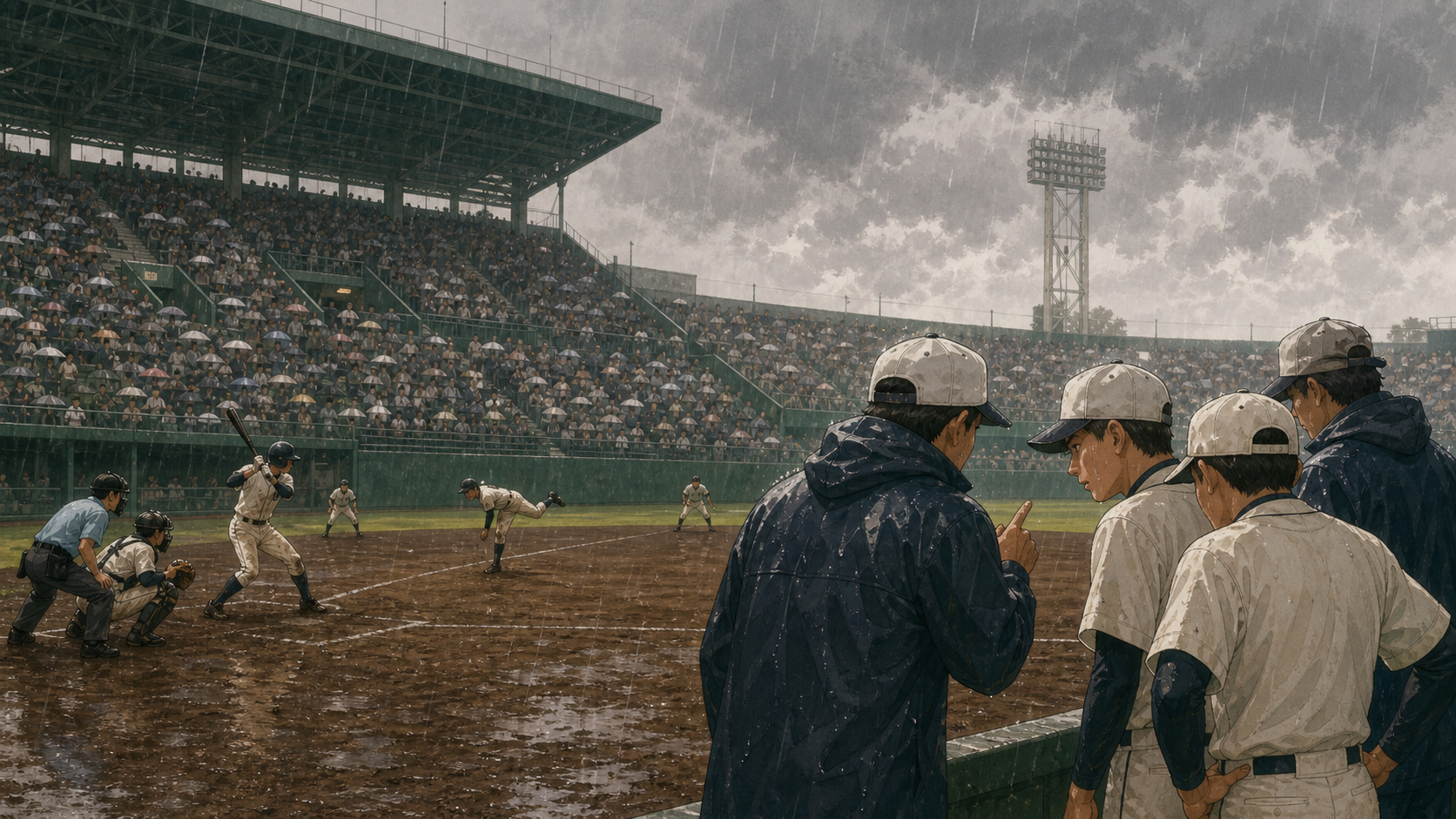 春の甲子園・雨天野球のイメージ